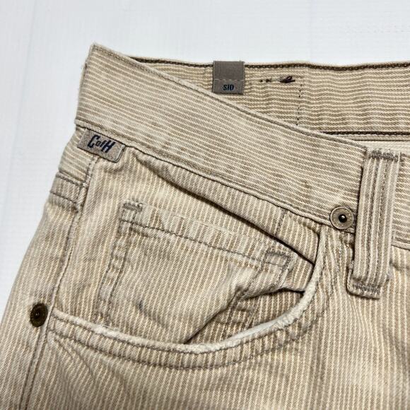 Citizens of Humanity COH SID Straight Leg Jeans SIZE 30 x 30 Beige Striped USA - Picture 8 of 10